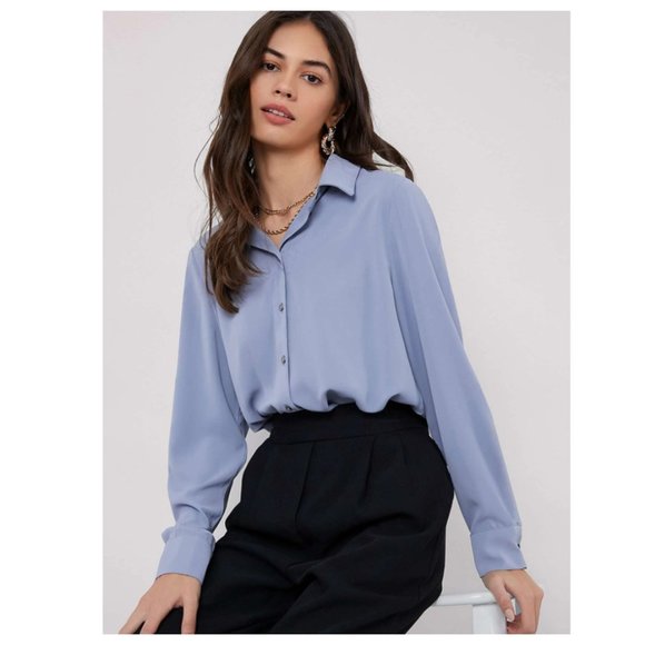 Fold Pleated Back Blouse - Picture 1 of 4